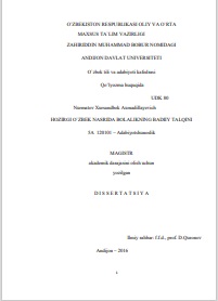 Hozirgi o`zbek nasrida bolalikning badiiy talqini