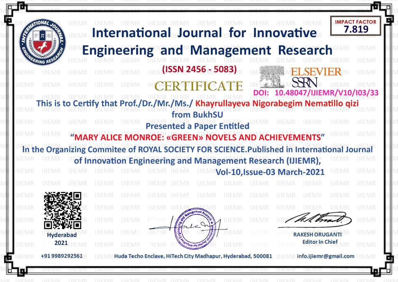 Mary Alice Monro:Green Novels and achievements