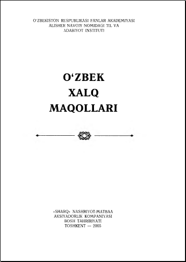 O ‘zbek  xalq  maqollari