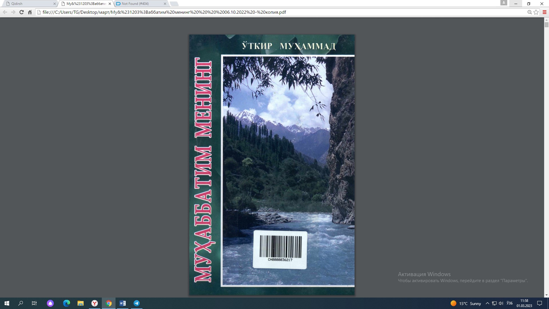 Муҳаббатим менинг