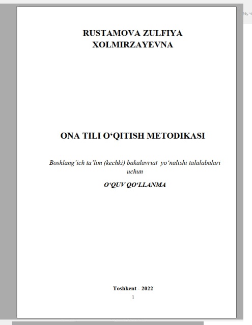 Ona tili o'qitish metodikasi