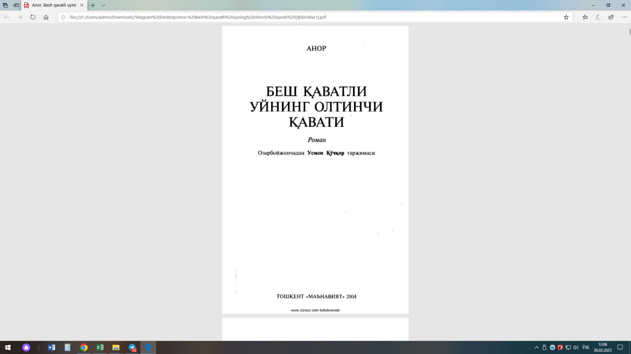 Беш қаватли уйнинг олтинчи қавати