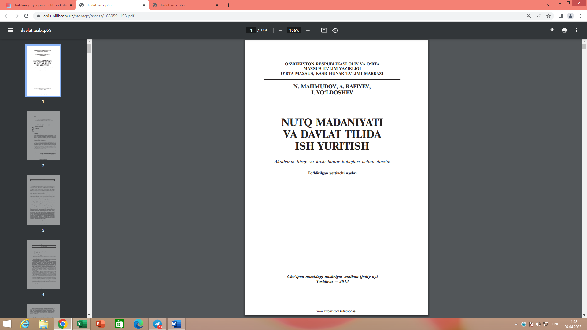 Nutq madaniyati va davlat tilida ish yuritish