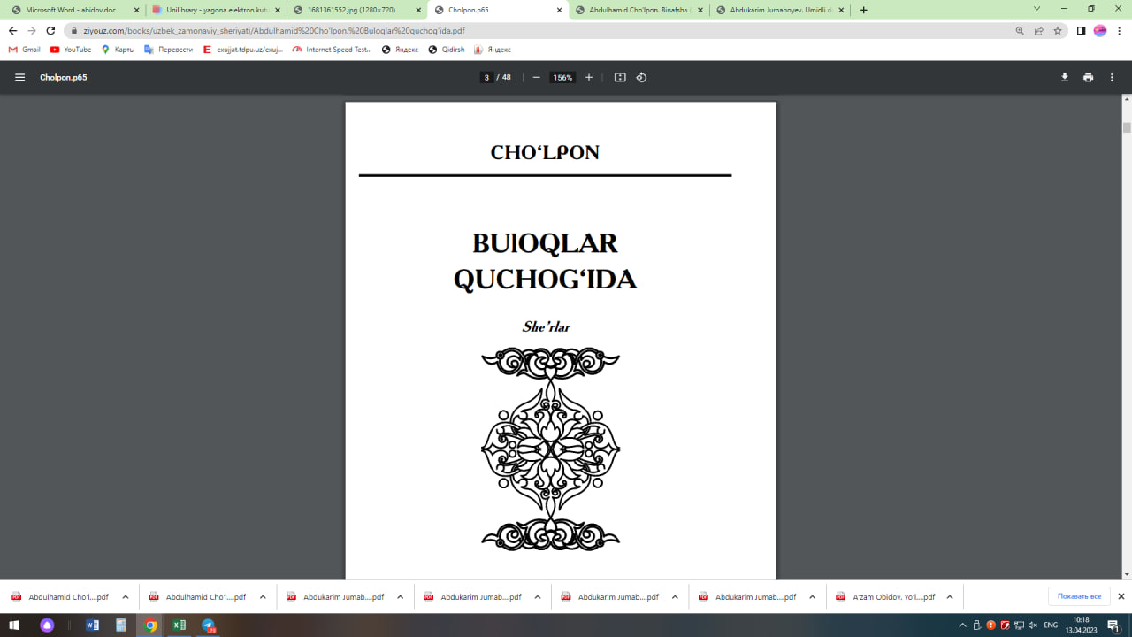 Buloqlar quchog`ida