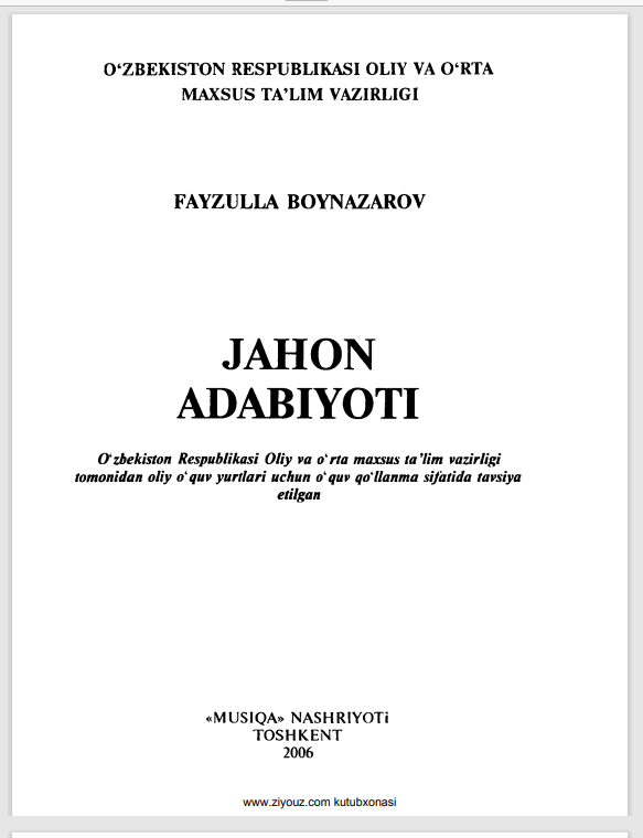 JAHON ADABIYOTI