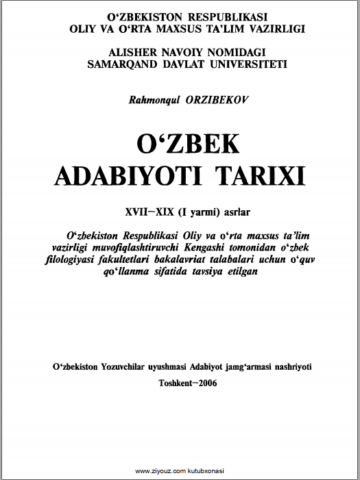 0‘ZBEK ADABIYOTI TARIXI