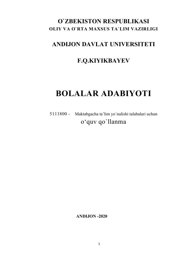 Bolalar adabiyoti