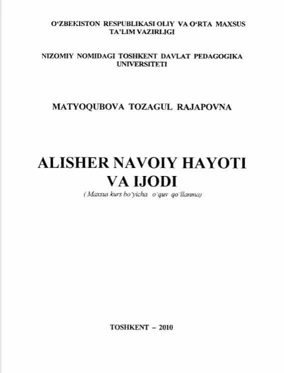 ALISHER NAVOIY HAYOTI VA IJODI