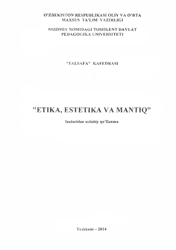 Etika. estetike va mantiq